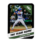 野球選手のカスタマイズ可能なブラックグリーン マグネット (縦)