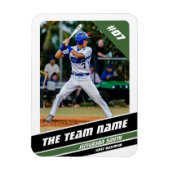 野球選手のカスタマイズ可能なホワイトグリーン マグネット (縦)