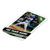 野球選手のカスタマイズ可能なホワイトグリーン マグネット (左側)