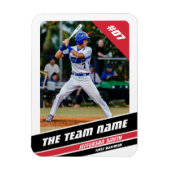 野球選手のカスタマイズ可能な白の赤 マグネット (縦)