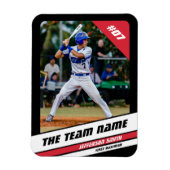 野球選手のカスタマイズ可能な黒の赤 マグネット (縦)