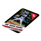 野球選手のカスタマイズ可能な黒の赤 マグネット (左側)