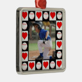 野球選手のカスタムスポーツ写真クリスマス メタルオーナメント (右)