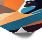 野球選手のキュビストポスター ポスター (角)