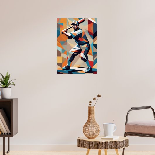 野球選手のキュビストポスター ポスター (リビング3)