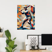 野球選手のキュビストポスター ポスター (ホームオフィス)