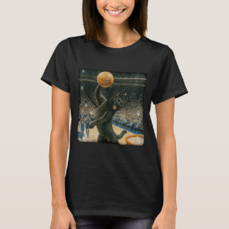 野球選手のゲームデイメメ 黒猫のプレー Tシャツ