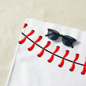 野球選手のシルエットと名前のホワイトスポーツ ビーチタオル (インサイチュ)