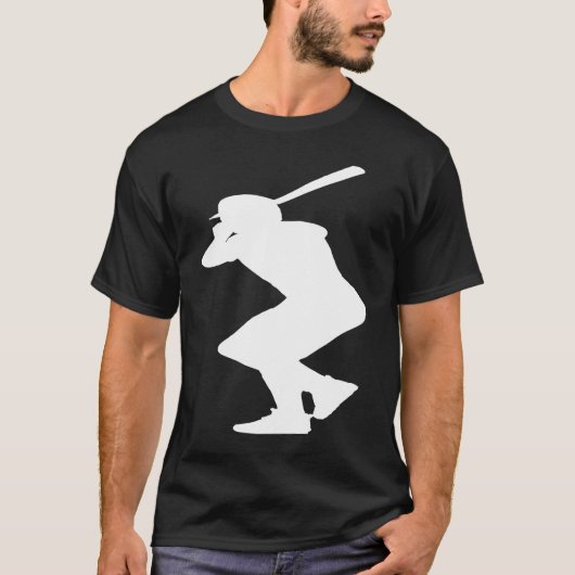 野球選手のシルエット Tシャツ (正面)