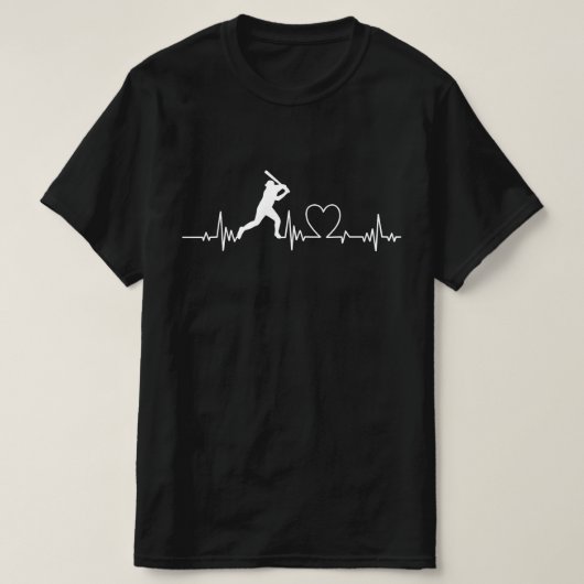 野球選手のハートビートTシャツ Tシャツ (デザイン正面)