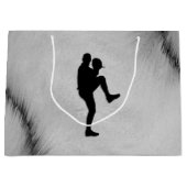 野球選手のピッチャーがワインドアップ ラージペーパーバッグ (正面)