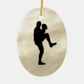 野球選手のピッチャー・ウィンドアップ セラミックオーナメント (正面)