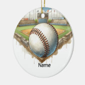 野球選手のボールに名前が付いた野球 セラミックオーナメント (左)