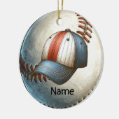 野球選手のボールに名前が付いた野球 セラミックオーナメント (左)