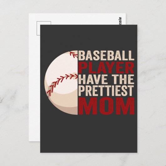 野球選手のママが一番かわいい 面白いスポーツママ ポストカード (正面/裏面)