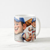 野球選手のユーモア コーヒーマグカップ (正面右)