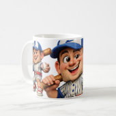 野球選手のユーモア コーヒーマグカップ (正面左)