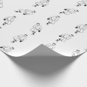 野球選手のヴィンテージカスタム背景色 ラッピングペーパー (角)