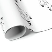 野球選手のヴィンテージカスタム背景色 ラッピングペーパー (ロールコーナー)