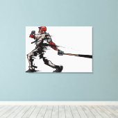 野球選手の保持こうもり、側面 キャンバスプリント (インサイチュ (ウッドフロア))