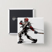 野球選手の保有物のこうもり、側面図 缶バッジ (正面&裏面)