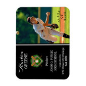 野球選手の写真卒業発表 マグネット (縦)