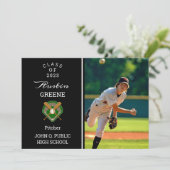 野球選手の写真卒業発表 招待状 (スタンド正面)