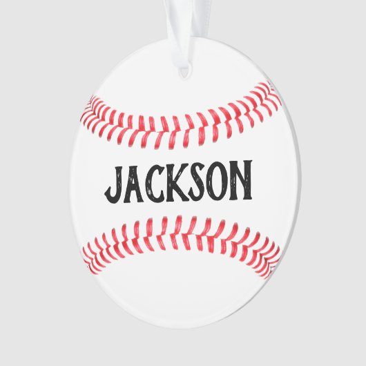 野球選手の名前をカスタムするパーソナライズされたクリスマス オーナメント (正面)