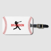野球選手の名前スポーツ付きシルエットバッグ ラゲッジタグ (正面横)