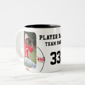 野球選手の名前番号チーム2の写真 ツートーンマグカップ (正面左)