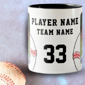 野球選手の名前番号チーム2の写真 ツートーンマグカップ