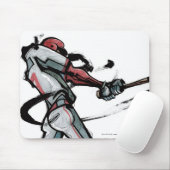野球選手の振動こうもり、側面図 マウスパッド (マウス)