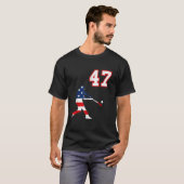 野球選手の番号47とアメリカ合衆国国旗 Tシャツ (正面フル)