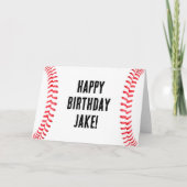 野球選手の誕生日パーティーカスタムメッセージ カード (正面)