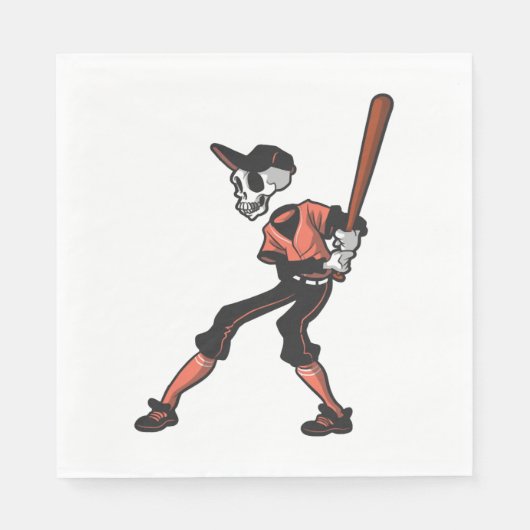 野球選手の野球骨格デザイン スタンダードランチョンナプキン (正面)