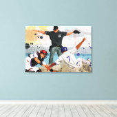 野球選手はホームプレート キャンバスプリント (インサイチュ (ウッドフロア))