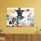野球選手はホームプレート キャンバスプリント (インサイチュ (リビング))