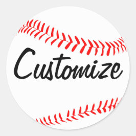野球選手またはチームカスタム文字スポーツパーティー ラウンドシール
