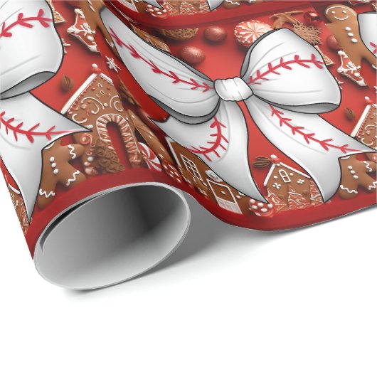 野球選手をテーマにしたクリスマス ラッピングペーパー (ロールコーナー)