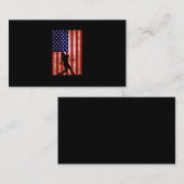 野球選手アメリカ国旗と愛国的なソフトボールUSA 名刺 (正面/裏面)