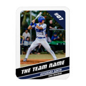 野球選手カスタマイズ可能 白と青 マグネット (縦)