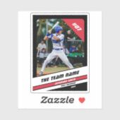 野球選手カスタムのギフト白黒赤 シール (シート)