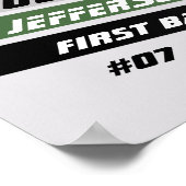 野球選手カスタムのギフトinグレーグリーン ポスター (角)