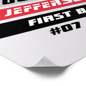 野球選手カスタムのギフトinグレーレッド ポスター (角)