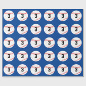 野球選手カスタムのジャージー番号とチームカラー ラッピングペーパー (フラット)