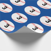 野球選手カスタムのジャージー番号とチームカラー ラッピングペーパー (角)