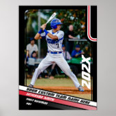 野球選手カスタムの赤いギフト ポスター (正面)