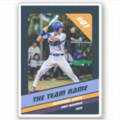 野球選手カスタムギフトダークブルーイエロー シール (正面)