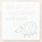 野球選手ガラスコースターの羊デザイン ガラスコースター (裏面)