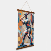 野球選手キュービストのウォールタペストリー 吊り下げ型タペストリー (傾斜あり)